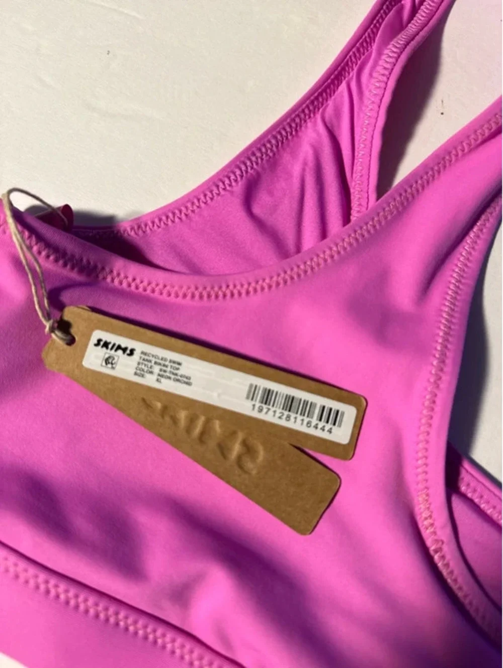 SKIMS Swim NWT Tank Bikini Top Neon Orchid Size XL